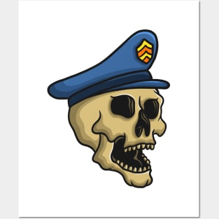 Police Skull Pro Posters and Art